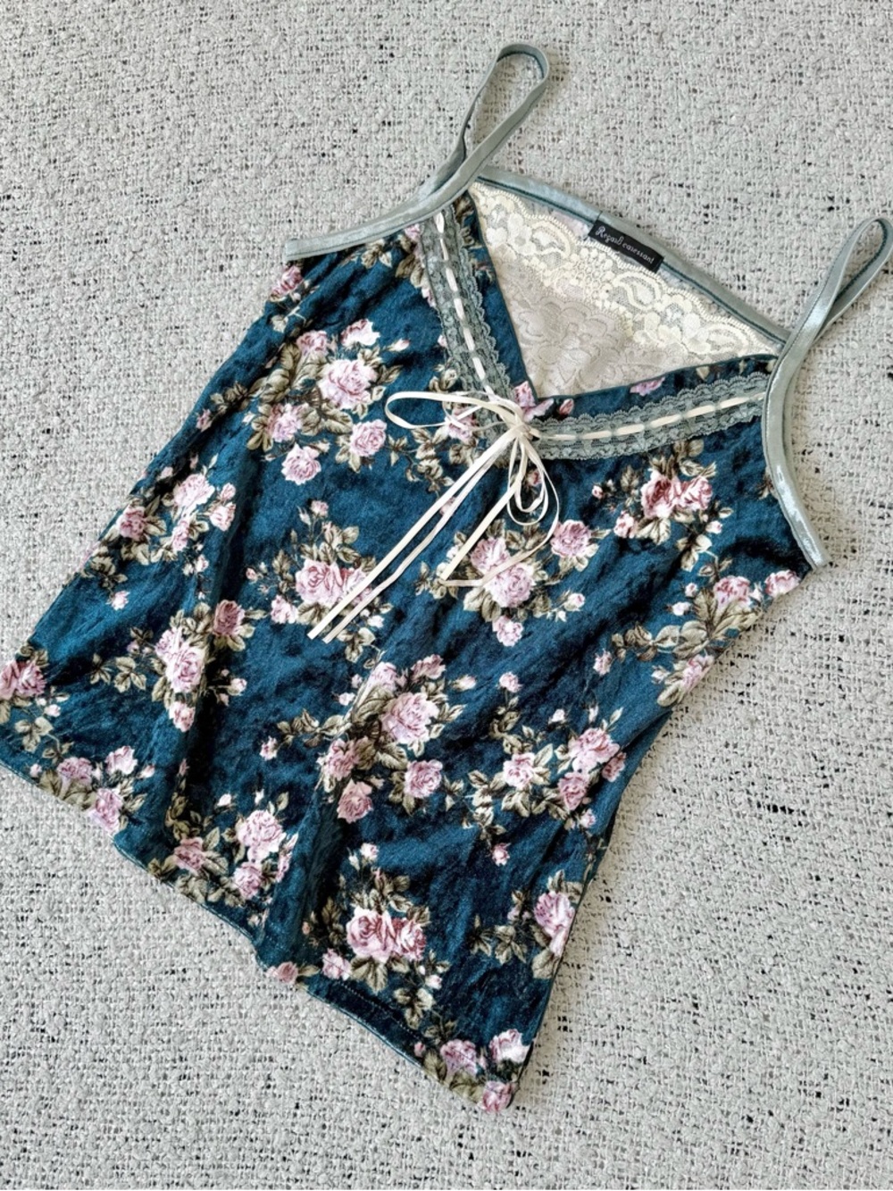Floral Lace-Trim Cami Tank Top Size M